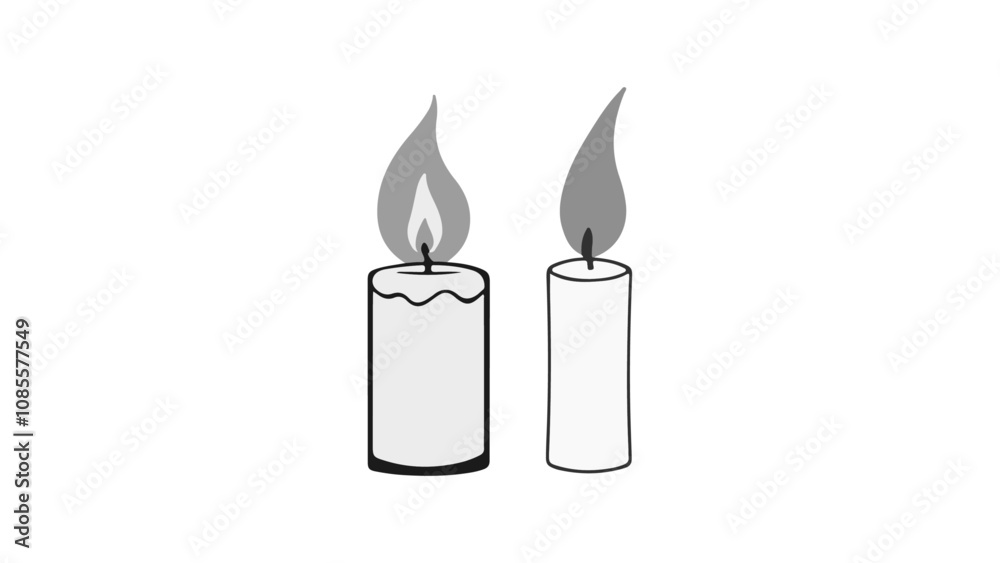 simple shape vector illustration of candles burning simple shape vector illustration of candles burning