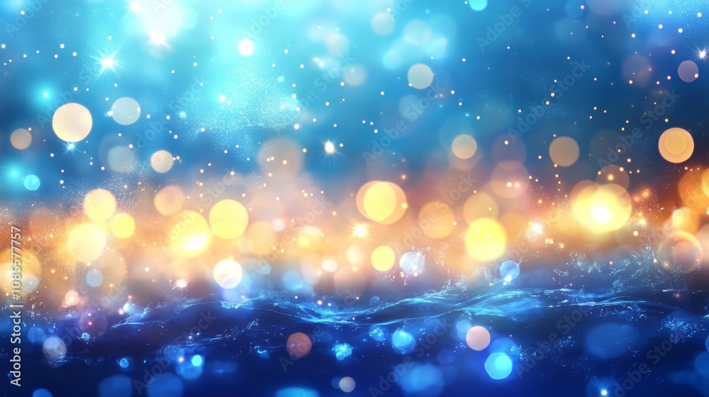 Stunning water background featuring beautiful bokeh flare effects for visual appeal Stunning water background featuring beautiful bokeh flare effects for visual appeal