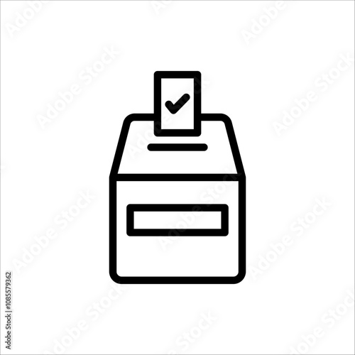 Ballot Box icon. Vector illustration for Election Day, Voting Process and Democracy Theme. Isolated on white background.