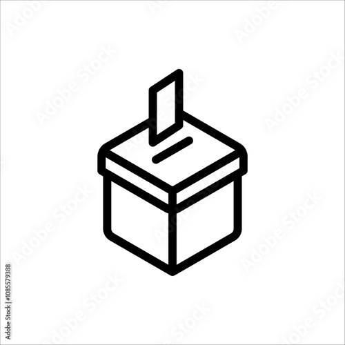 Ballot Box icon. Vector illustration for Election Day, Voting Process and Democracy Theme. Isolated on white background.