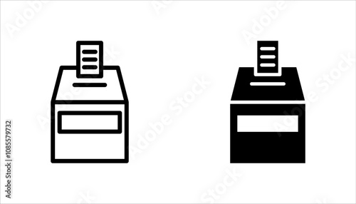 voting ballot box icon set. Election Vote concept editable for web design. Isolated on white background.