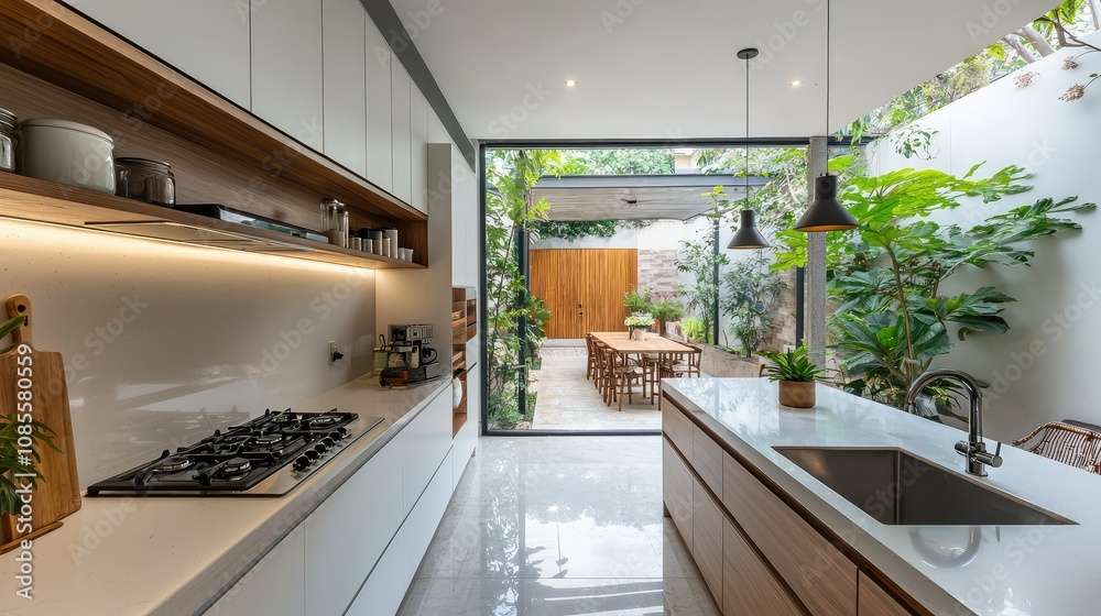 Modern Minimalist Kitchen with Natural Light Modern Minimalist Kitchen with Natural Light