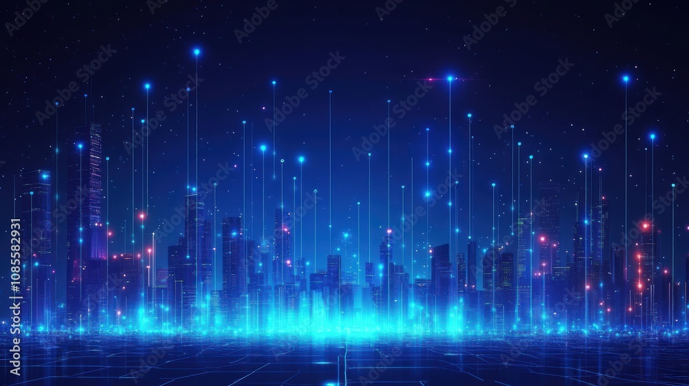 Fototapeta premium 5G, 6G, Big data wireless network, high speed internet, cloud computing or connect diagram technology, Data storage, service, synchronize, online, financial, Connectivity global, smart city, Gen AI