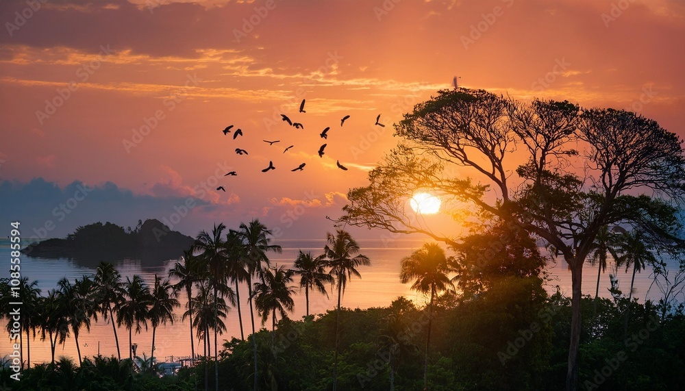 Obraz premium sunset in the mountains