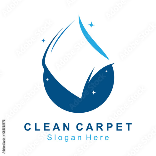 Clean carpet logo vector. Interiors cleaning service business logo template