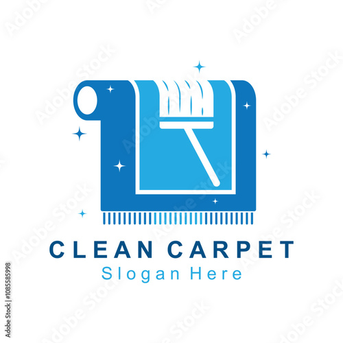 Clean carpet logo vector. Interiors cleaning service business logo template