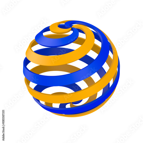 Spiral logo ball on white b...