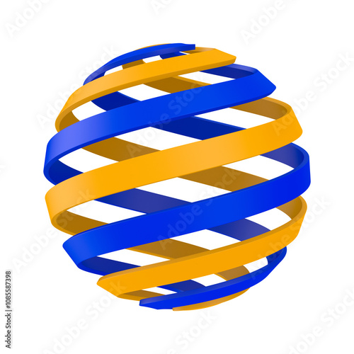 Spiral logo ball on white b...