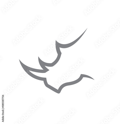 Rhino head logo lines vector symbol design icon illustration