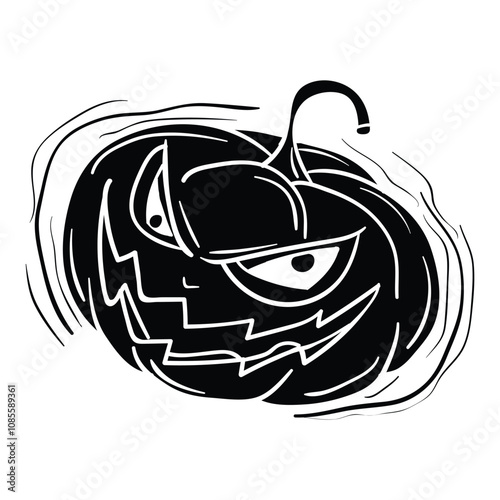 Hand drawing style of Halloween Pumpkin vector. It is suitable for Halloween icon, sign or symbol.