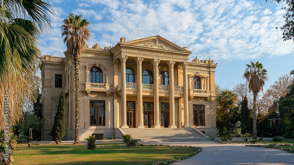 Obraz premium Grand Neoclassical Building with Corinthian Columns