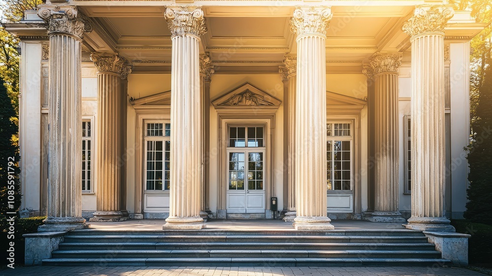 Obraz premium Grand Greek Revival Mansion with Tall Columns