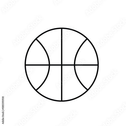 Basketball ball or Basketball icon for sports apps and websites. Vector illustration.