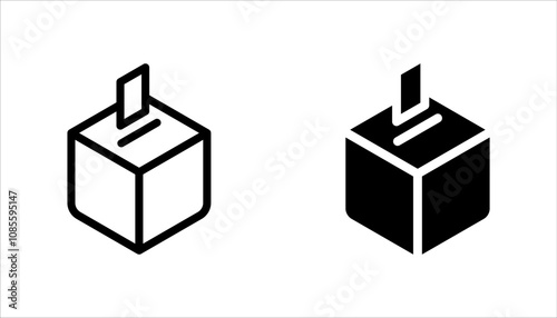 Ballot Box icon set. Vector illustration for Election Day, Voting Process and Democracy Theme. Isolated on white background.