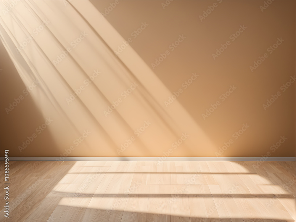 empty room with orange wall and wooden floor. empty room with orange wall and wooden floor.