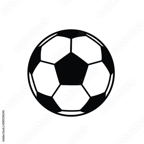 Soccer ball or football icon for sports apps and websites. Vector illustration.