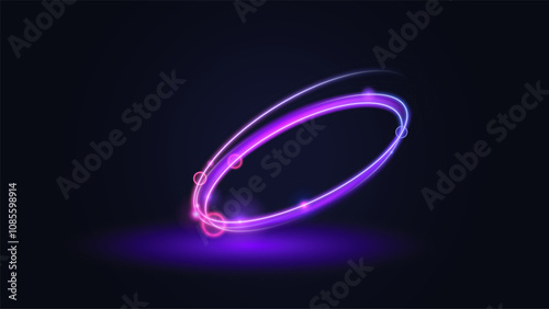 Circular tech radial neon light effect element background
