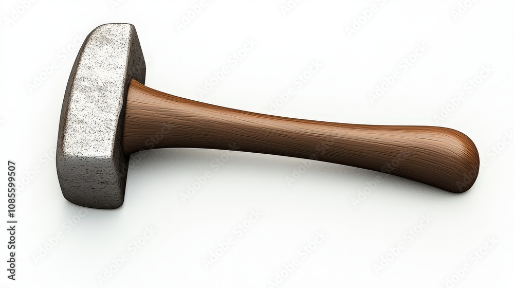 3D Render of Cartoon Hammer with Wooden Handle Isolated on White Background 3D Render of Cartoon Hammer with Wooden Handle Isolated on White Background
