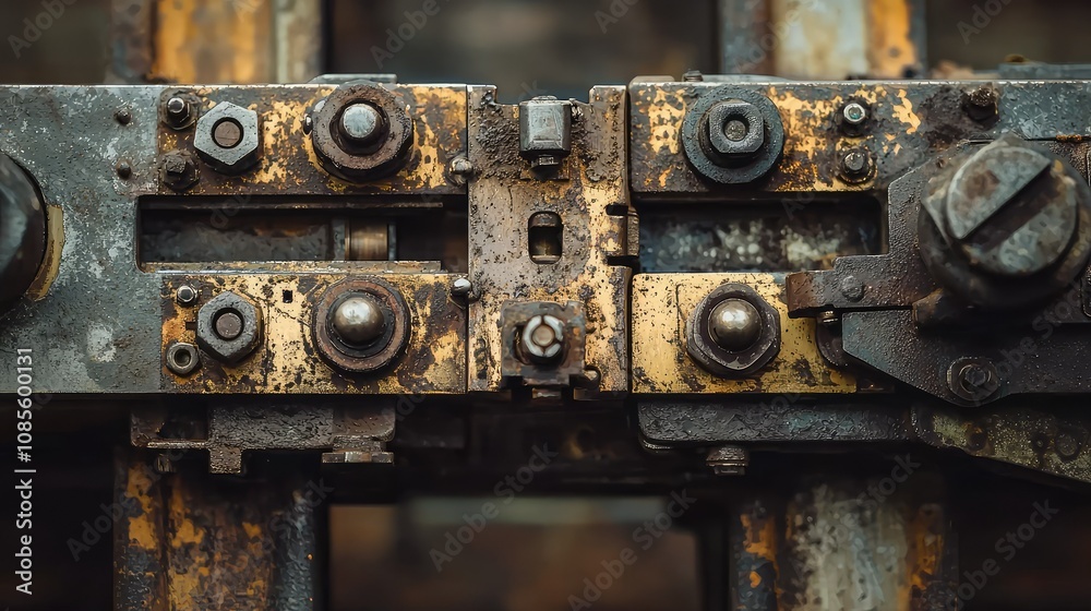 Detailed Close-up of Railway Track Switch Mechanism Detailed Close-up of Railway Track Switch Mechanism