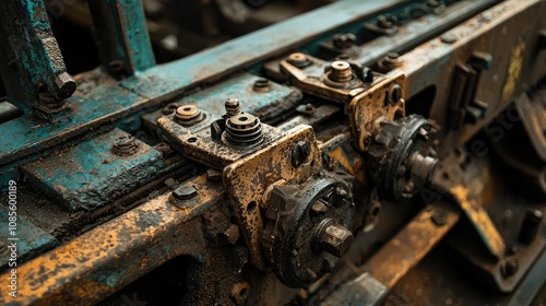 Detailed Close-Up of Railway Track Switch Mechanism