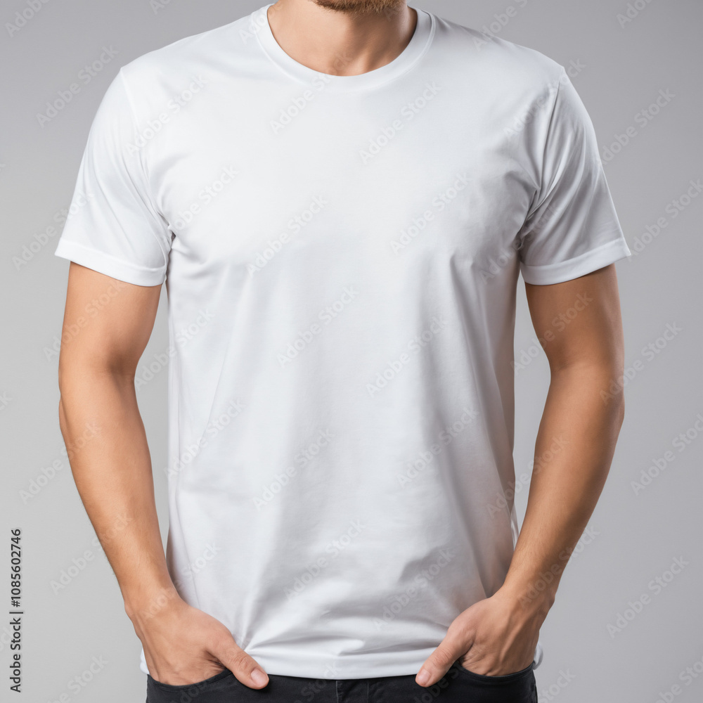 T-shirt mockup on air. Empty inside. White blank t-shirt front and back views T-shirt mockup on air. Empty inside. White blank t-shirt front and back views