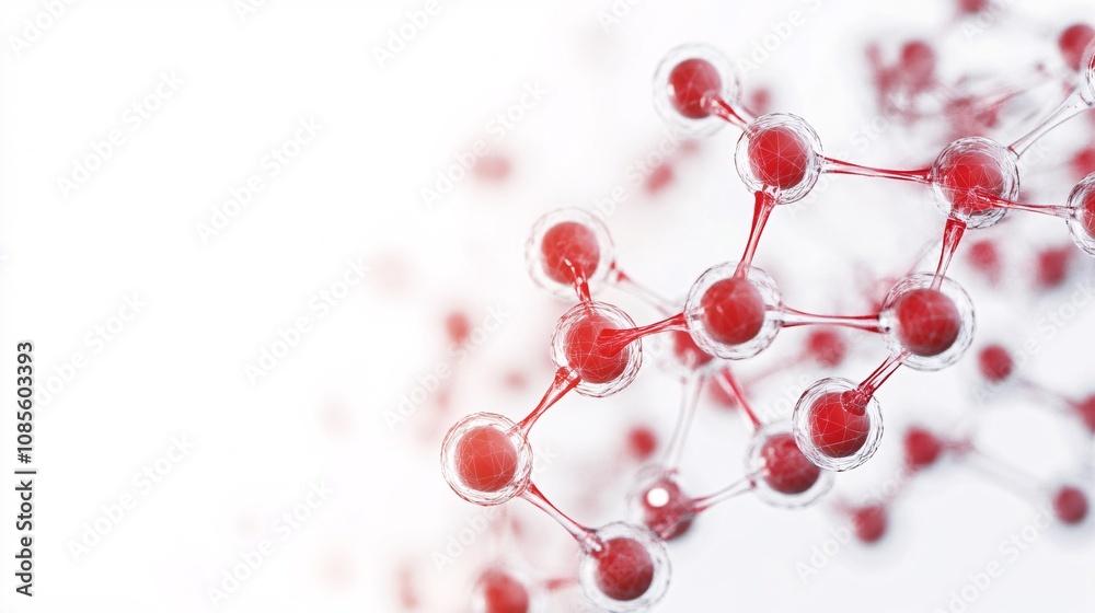 Abstract rendering of molecular structures showcasing interconnected atoms and vibrant red spheres, symbolizing scientific exploration and modern research concepts in chemistry Abstract rendering of molecular structures showcasing interconnected atoms and vibrant red spheres, symbolizing scientific exploration and modern research concepts in chemistry