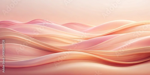 Abstract Curvy Background with Gentle Pastel Pink and Peach Hues