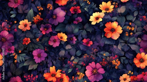 Wallpaper Mural Beautiful watercolor floral motif design featuring vibrant digital flowers ideal for textiles covers wrapping paper and seamless patterns Torontodigital.ca