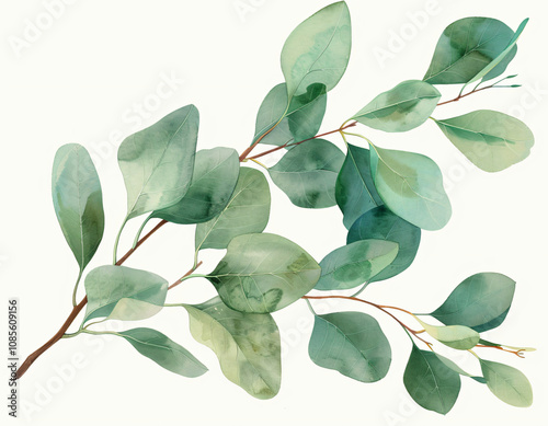 Eucalyptus Branch Watercolor