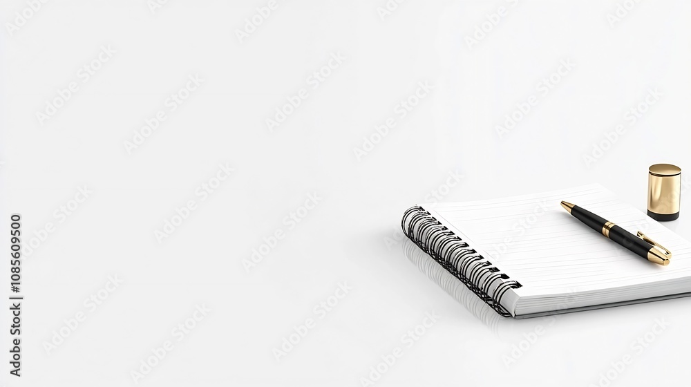Neatly Arranged Office Desk with Planner and Pen for Productivity Campaign Neatly Arranged Office Desk with Planner and Pen for Productivity Campaign