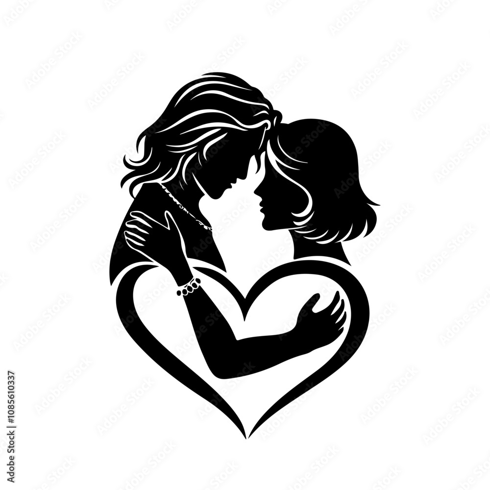 Man and woman couple lovers silhouette isolated. vector illustration Man and woman couple lovers silhouette isolated. vector illustration