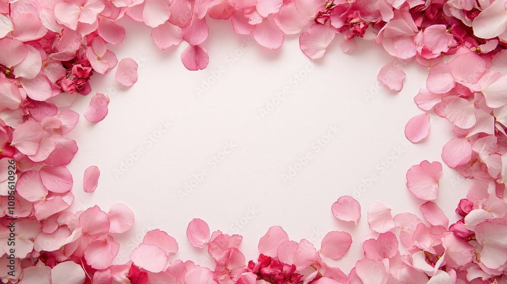 春の訪れを告げる3月・4月の桜：ピンクの花びらが彩る写真、白バックフレームで余白とコピースペース付き