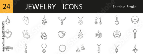 icons, jewelry, brooch, ring, earrings, edit strokes