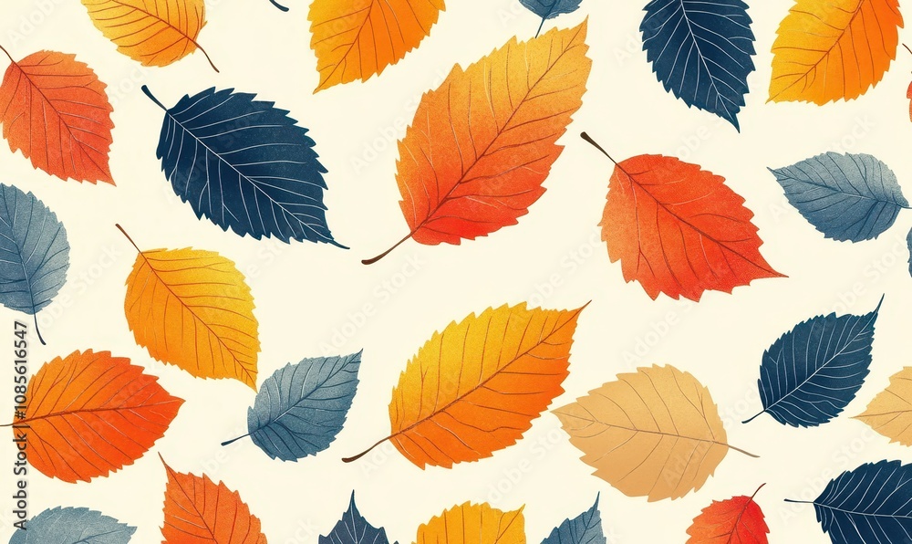 Obraz premium silhouettes of leaves, seamless pattern background