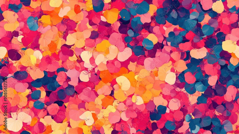 Floral flourish seamless pattern featuring a vibrant splash of petals perfect for textile design and home decor