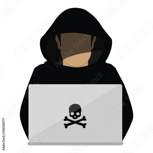 Hooded hacker online security concept