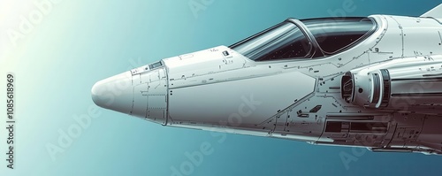 Futuristic spacecraft with blank side panel, ideal for branding or graphics, space template, hightech design