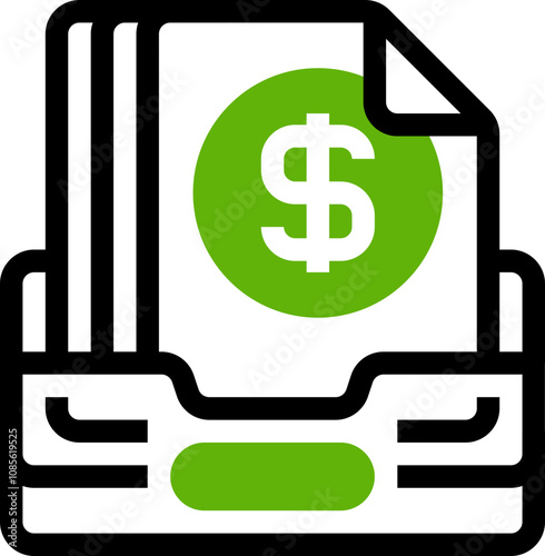 Invoice Archive Line Icon