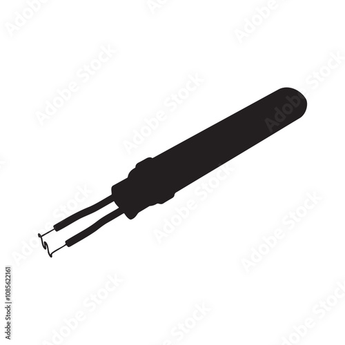 Cordless Hot Staple Plastic Welding Repair tool Silhouette Vector Illustration