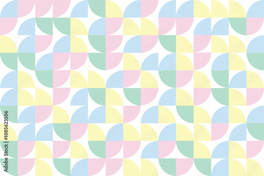 custom made wallpaper toronto digitalArrangement of quarter circle pieces in pastel colors. Abstract geometric pattern background.
