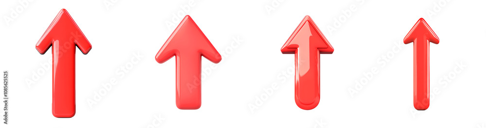 Set of red arrow pointing up isolated on transparent background PNG Set of red arrow pointing up isolated on transparent background PNG