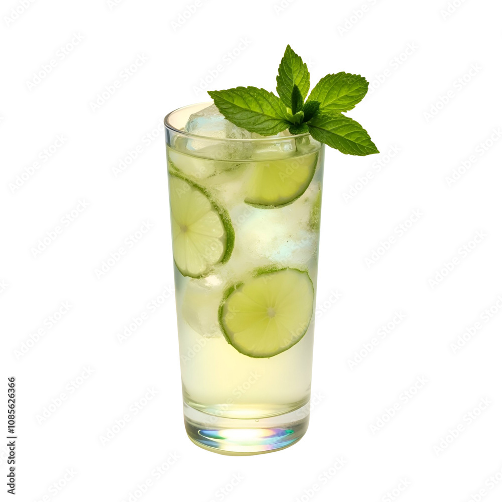 Refreshing Mojito Cocktail with Lime and Mint Garnish Refreshing Mojito Cocktail with Lime and Mint Garnish