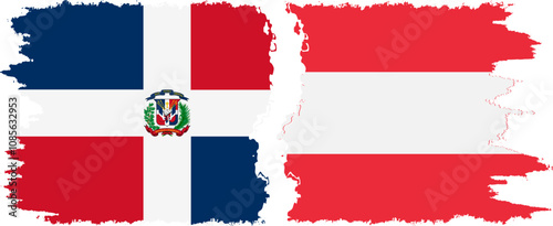 Free Download Austria and Dominican Republic grunge flags connection, vector - GFXLoad