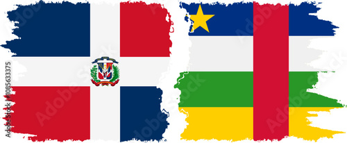 Free Download Central African Republic and Dominican Republic grunge flags connection, vector - GFXLoad