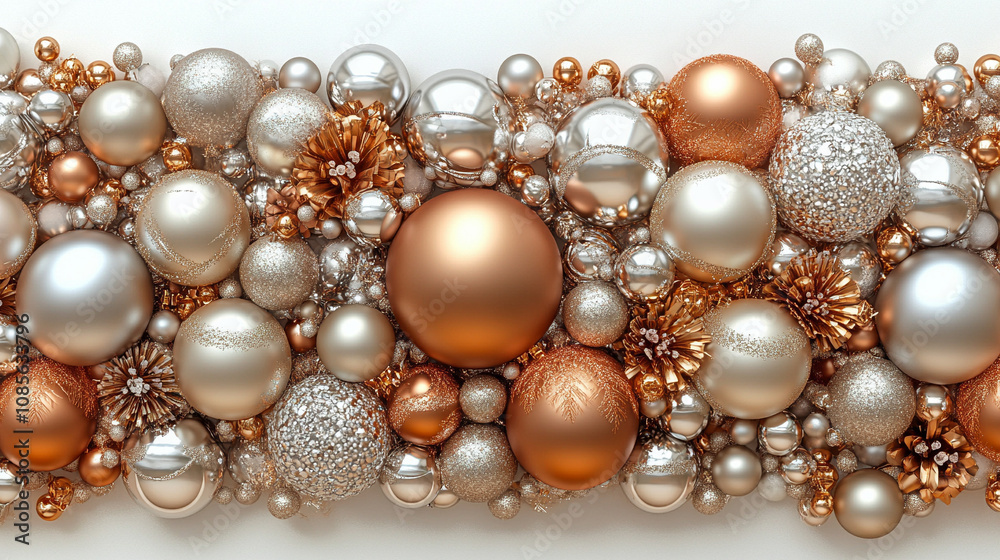 3D rendering of a white and silver Christmas background, featuring soft glowing elements, snowflakes, and abstract decorations, evoking a serene and festive holiday atmosphere 3D rendering of a white and silver Christmas background, featuring soft glowing elements, snowflakes, and abstract decorations, evoking a serene and festive holiday atmosphere
