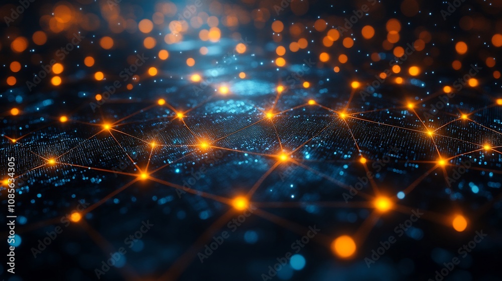 Obraz premium Futuristic data mining machine visualized glowing pathways dynamic data clusters and interconnected nodes illustrating extraction processes