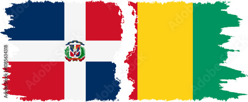 Free Download Guinea and Dominican Republic grunge flags connection, vector - GFXLoad