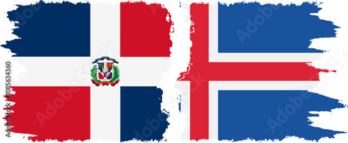 Free Download Iceland and Dominican Republic grunge flags connection, vector - GFXLoad
