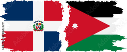 Free Download Jordan and Dominican Republic grunge flags connection, vector - GFXLoad