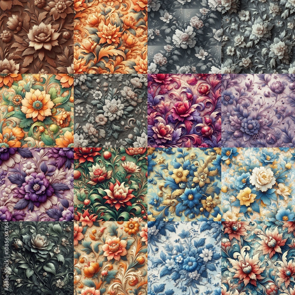 Glazing painted flowers. AI generated illustration Glazing painted flowers. AI generated illustration